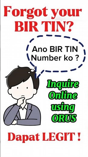 Forgot your TIN Number ? BIR Inquiry Online #birtin #tin #inquiry #orus #birorus #forgot