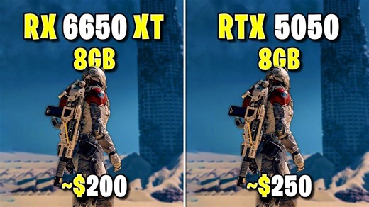 RX 6650 XT vs. RTX 5050 - 显卡游戏FPS差异有多大？