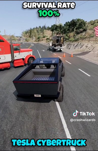 Survive Different Vehicle Crashes: Tesla Cybertruck, Roadster, Model 3 | Car Simulation Game