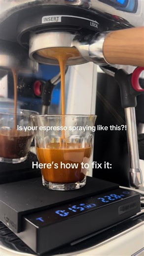 Espresso 101: how to fix spraying #espresso #homeespresso #espressomachine #espressotips #coffeetok