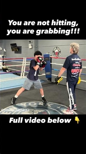 Boxing Hook with Coach Mike: You are not hitting, you are grabbing!!! #shorts