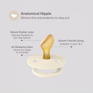 BIBS Pacifiers 0-6 Months | 2-Pack Soothers | BPA-Free Anatomical Nipple | Made in Denmark | Iron/Baby Blue Colour Pacifier