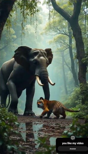 elephant+tiger #animals #lion #tiger #motivation #fascinating #evolution #nature #animalfusion #sci