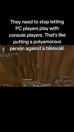 Cross platform is honestly horrible. They could have hacks and have barely any delay on their keyboard and we're supposed to sit here and take it like a good boy. #minecraft #funny #ssfurby #rant #gay