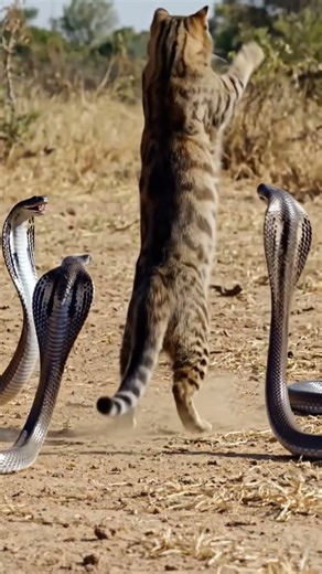 3 snakes vs 1 cat #cat #snacks