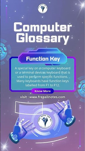 Function Key | Computer Glossary, Dictionary, Terms #functionkey #shortcutkeys #specific