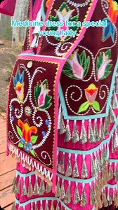 4.1K views · 8.4K reactions | Jingle dress for an amazing young woman. So inspired to make these pieces. Slow but sure, working between obligations to get things done. 珞 #jingledress #medicinedress #ojibwe #nativemade #wearableart #floral #woodland #tradition #mreeddesigns | MReed Designs Purse Co. | Facebook