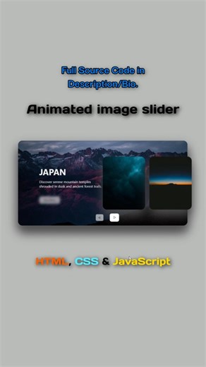 Integrate System on Instagram: "Animated Image Slider - HTML, CSS and JavaScript Full Source code in bio 🔗 @integrate.system @integrate.system Follow for more updates. @integrate.system @integrate.system #integratesystem #coding #programmer #programming #css #cssanimation #htmlcss #javascript #html5 #webdesigner #webanimation #webdeveloper #webdevelopers #web3 #fullstackdeveloper #fullstack #frontenddesign #frontenddeveloper #backenddeveloper"