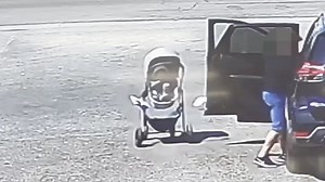 Surveillance video that leaves your heart in your throat was getting shared widely across social media after it showed wind blowing a stroller down a high desert driveway and right toward a busy Hesperia road. Thankfully a good Samaritan comes to the rescue. bit.ly/413ghXn | Fred Davenport