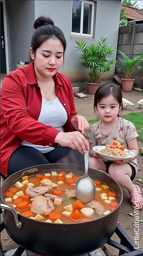 Beautiful Mom Cooks with Her Cute Little Daughter | Adorable Family Cooking Moments