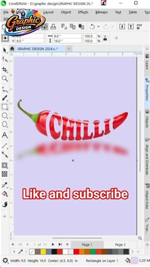 how to create a CHILLI Text Effect | Super Easy Power Clip Trick in in CorelDRAW | #graphics #art