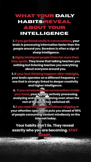 What Your Daily Habits Reveal About Your Intelligence.