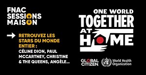 5.2K views · 45 reactions | ❕ Céline Dion, Paul McCartney, Billie Eilish, Pharrel Williams, John Legend, Taylor Swift, Jennifer Lopez, Alanis Morissette, Christine & The Queens, Angèle et bien d’autres… ❕✨ Vivez un concert incroyable dans votre salon ! "One World : Together At Home" : le grand concert solidaire organisé par Lady Gaga, c’est ce soir à partir de 20h et ça se passe dans les Fnac Sessions Maison  https://www.fnac.com/sessions-maison | Fnac | Facebook