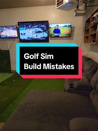 This is how garage sims get expensive fast… One bad ricochet = drywall, cars, ego 💀 Save yourself the pain. #golfsimulator #garagesim #golfmistakes #golftok #golfpractice
