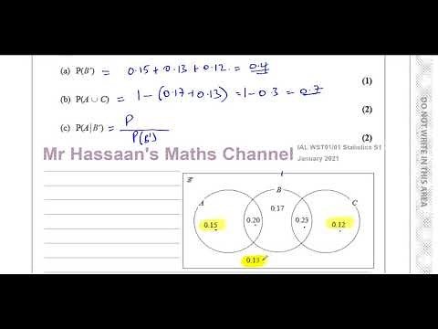 WST01/01 (Edexcel) IAL S1 January 2021 IAL Q1 Probabiliy & Venn Diagrams