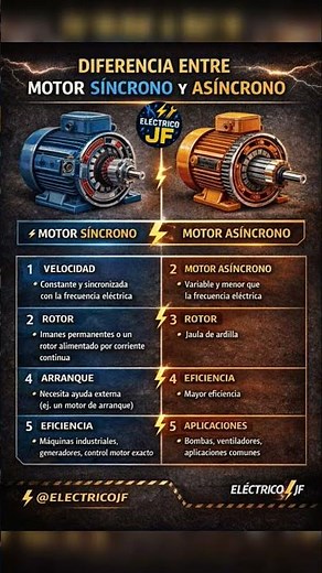 Diferencia entre motor sincrono y asincrono#suscribeteamicanal#electricidad#corrienteelectrica