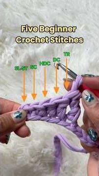 5 Beginner Crochet Stitches You Need to Know 🧶 #crochet #crochetforbeginners #crochetshorts