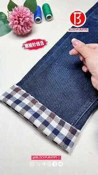 Easily lengthen short jeans by adding fabric using the needlework method.