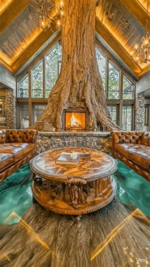 Amazing 3D Epoxy Floor with Room & Tree Design 😍 #shorts