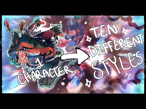 1 Character 10 styles! || Art style challenge