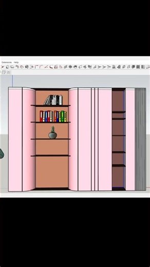 Bookshelf tutorial in sketchup🧱#sketchup