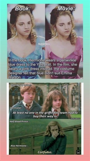 Hermione Savage Moments 😂🔥 | Book vs Movie Differences You Missed! #harrypotter #memes