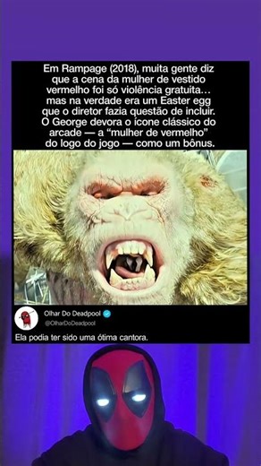 George come a mulher de vestido vermelho em Rampage (2018)