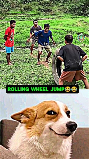 Rolling Wheel Jump😂😂 Part 37 #funny