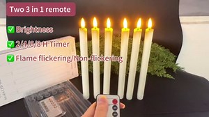 6PCS Flameless Taper Candles with 3D Flickering Flame Battery Operated Candles with 2 Remote with Button Cell Battery 10 Inch Ivory LED Candlesticks Window Candle for Christmas Home Decor