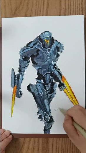 Drawing Obsidian Fury|Pacific Rim #art #pacificrim #obsidianfury #drawingprocess #markerart