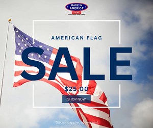 It's #NationalFlagWeek, and we're excited to celebrate by offering a special deal on our 3'x5' USA Flags 🇺🇸 Get your hands on these high-quality, 100% USA made flags from Annin and Valley Forge for just $25, originally priced at $27.99. *Discount will be applied at checkout. - Shop today - https://bit.ly/3MXhGtB | The Made in America Store