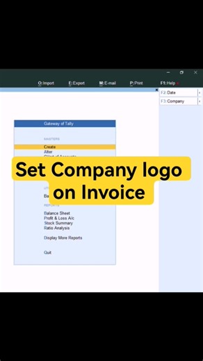 How to set Company Logo on Invoice (bills) in TallyPrime software #tallysolutions #accounting