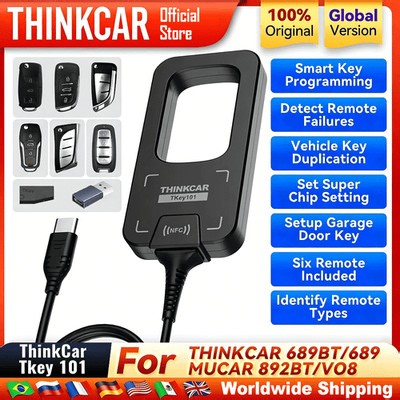 THINKCAR TKEY101 Car Key Programmer With 6 Remotes for 689BT 892BT OBD2 Scanner | eBay