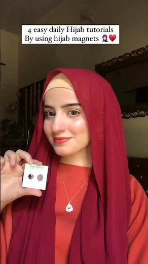 4 simple and easy hijab styles by using hijab magnets | hijab magnets | Hijab tutorials