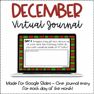 December Virtual Writing Journal | Interactive Google Slides | Digital Journal