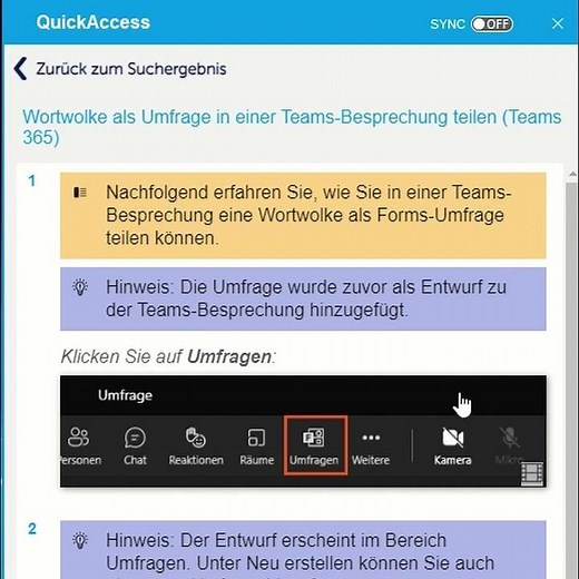 Wortwolken in Teams teilen – Input mit Kolleg:innen teilen (Microsoft Forms)