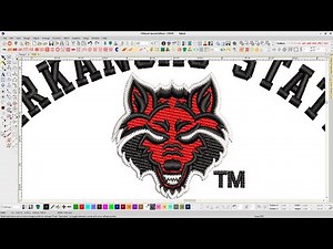 Arkansas State Red wolf Embroidery logo