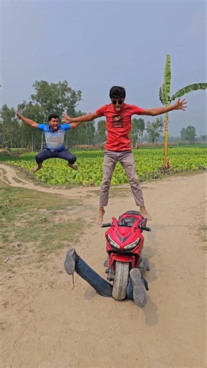 He lifted the car between his legs.