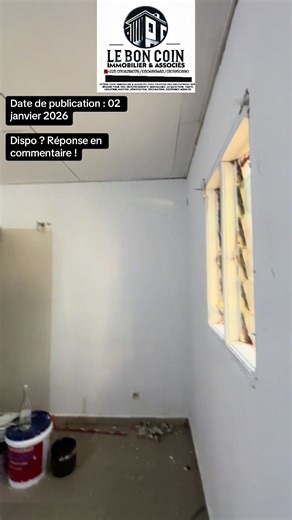 À louer ( disponible) Studio en maison basse situé à Yopougon Niangon Texaco, dans une cité. Maison vide, prête à être habitée, avec accès facile. Loyer : 50 000 FCFA Intéressé(e) ? Contactez-nous dès maintenant pour plus d'informations ou pour organiser une visite ! ☎️• Téléphone : 05 04 19 54 83 ☎️• WhatsApp : 07 08 21 80 78 ☎️• Autre numéro : 01 01 95 08 90 Rejoignez-nous sur Telegram pour plus d'offres : https://t.me/le_bon_coin_immobilier