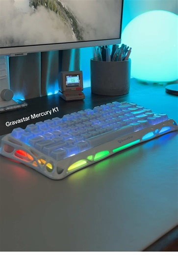My favorite release of 2025 is finally back on TikTok! The @GravastarTikTok K1 is BACK and still giving full on galaxy energy! 🌌🪐 She’s the perfect blend of creamy, thocky, mechanical keyboard goodness! Available in beautiful colorways with glorious RGBs, tri-mode connectivity, hot swappable and features the most incredible sounding Cherry Pink switches. She’s back… and we hope she’s here to stay! 🙌🏻🩵🤍 #mechanicalkeyboard #newyearnewme #tiktokshopfinds #creamykeyboard #thockykeyboard