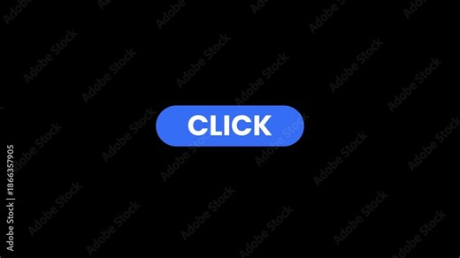 Highlights click button animation isolated on black background