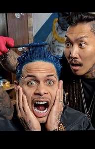 3.5M views · 24K reactions | 略Blue Hair Transformation by @ogbarberxito and @philipwolffhair at the @elegancestudio #chicago . To watch full Tutorial click on the link in my bio and watch it on YouTube. To shop products used on this video go to www.elegancegel.com @elegancegel Beat by @chetameister | Arod23Pr | Facebook