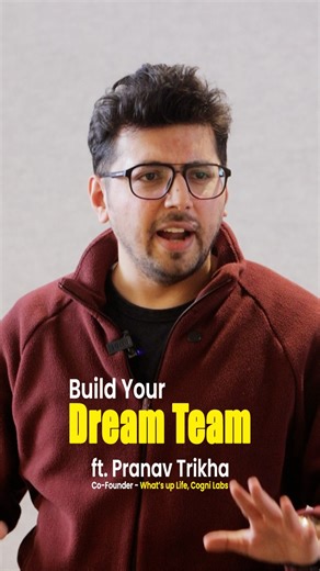 Indian Startup School on Instagram: "Building a startup is never a solo sport. One of the biggest lessons we’ve learned: your dream matters, but your team decides how far it goes. Learn this firsthand from Mr. Pranav Trikha, Co-founder of What’s Up Life & Cogni Labs. The right people don’t just execute tasks, they: • challenge your thinking • multiply your speed • protect the vision when things get tough Build the product, yes. But build the dream team first. Who’s part of your dream team? 🚀"