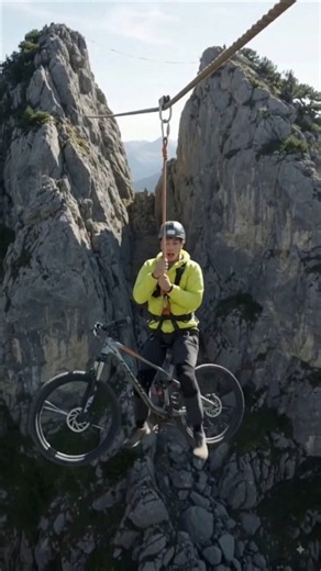 10,000 Feet High: Can You Cycle on a Tightrope? 😳 #shorts #challenge