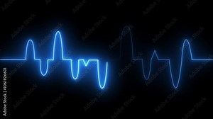 Abstract neon heartbeat signal icon animation background .Heart Rhythm Background 4K Heartbeat monitor EKG line monitor shows heartthrob.