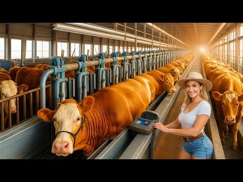 How Billion Cows Are Raised & Transported - Massive Cattles Transporting Technology