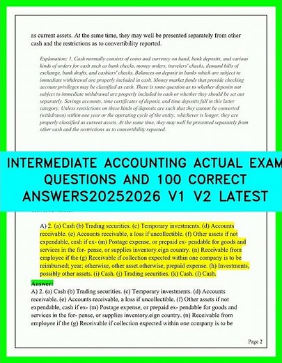 2026 Intermediate Accounting Exam Questions and Answers V1 V2 | Master Your Finals Now