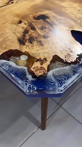Poplar Wood Coffee Table with Blue Epoxy Ocean Design🌲 📏 Dimensions: 117x80 cm (46x31,4 inches) 🚚 Delivery: 10-15 days ✅ Resistant to pests, cracks, and yellowing. For special sizes and customizations: 🛠️ Production Time: 40 days It is carefully prepared, completely handmade. We can make special tables just for you. Contact us now for designs that add color to your kitchen and living room. DM us now to create your unique piece. We make it just the way you like it! #diningtable #epoxytable #r