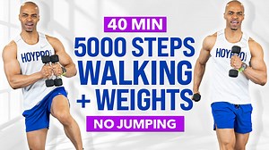 40 Minute 5000 Steps Walking Workout with Light Weights