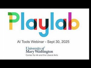 AI Tools Webinar: PlayLab.ai - Sept 30, 2025